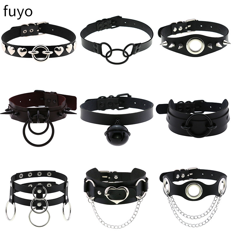 Goth Punk Spike Choker - Punk Bells Black Spike Choker Kalung
