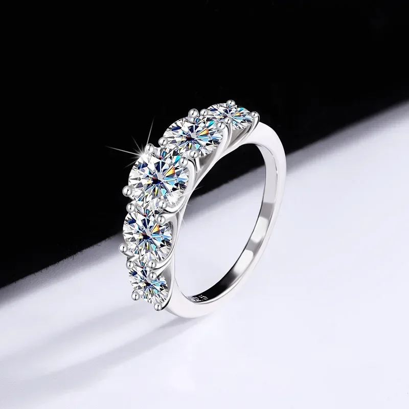 Moissanite Engagement Ring 1 Carat - Cincin Kawin Emas Putih 18K Mewah