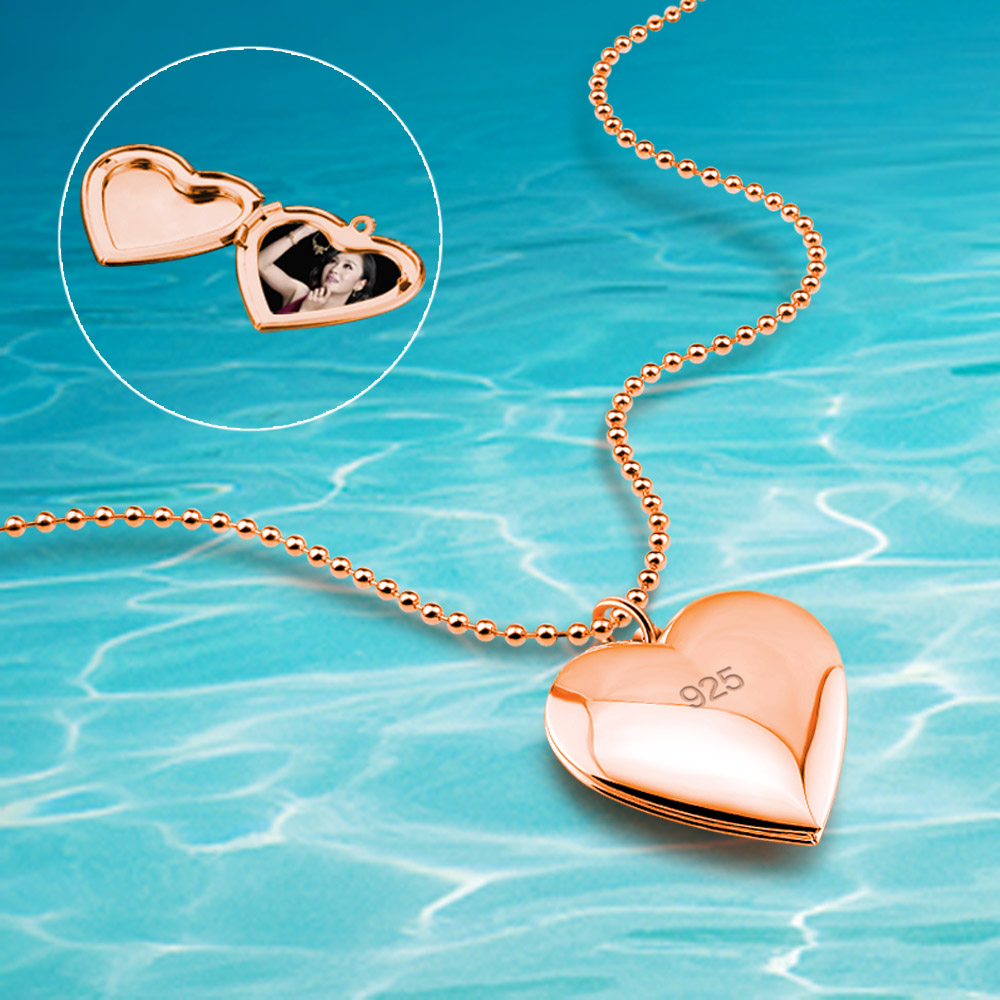Heart Locket Necklace Photo - Choker Hati Cinta Abadi 925 Kalung