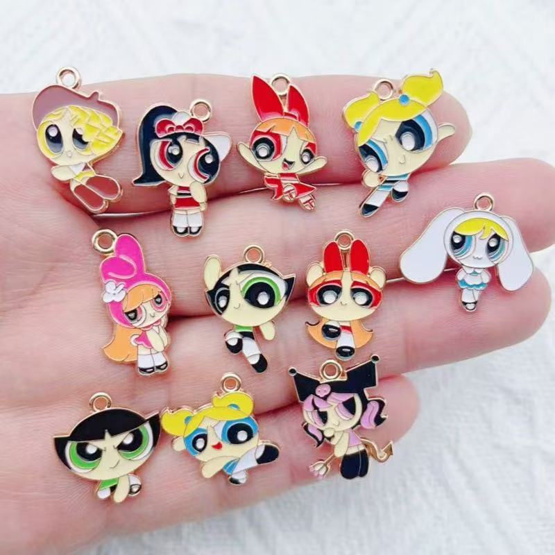 Earrings - 10 Buah Liontin Gadis Kartun Berbahan