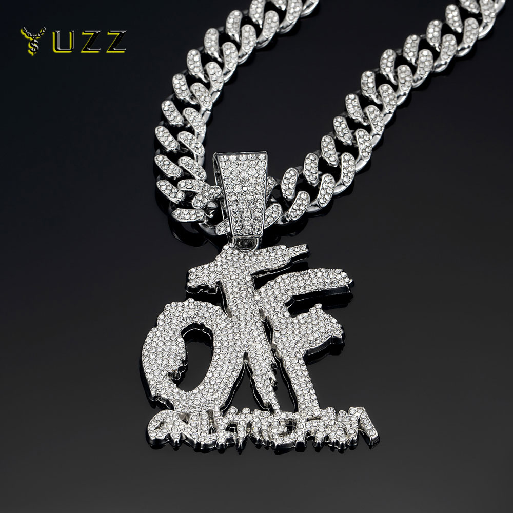 Cuban Link Chain 12Mm - Kalung Rantai Kuba Liontin OTF Huruf