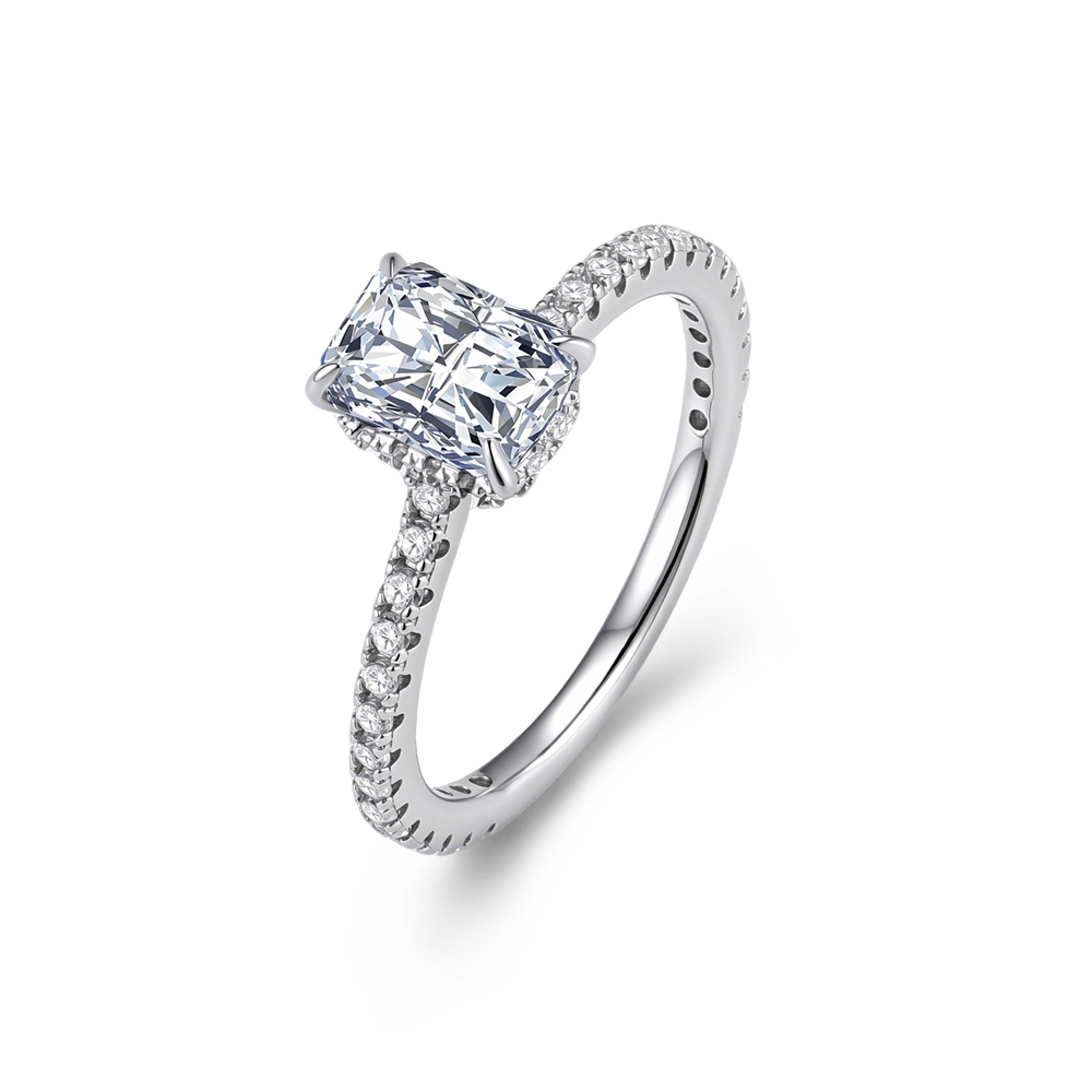 Moissanite Engagement Ring 1 Carat - Cincin Pernikahan Pertunangan Moissanite 1 Karat