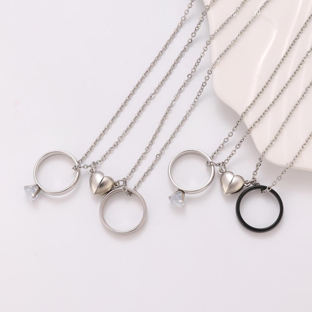 Magnetic Couple Matching Necklaces - Kalung Liontin Cincin, Set Kalung Magnetik