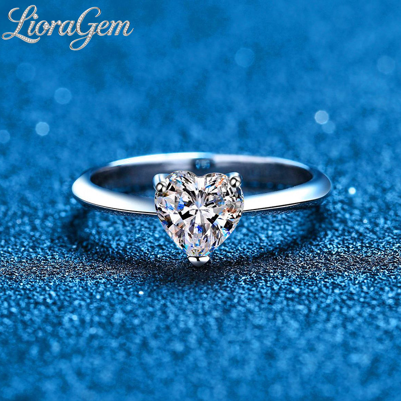 Moissanite Engagement Ring 1 Carat - LioraGem Cincin Moissanite Bentuk Mewah 1