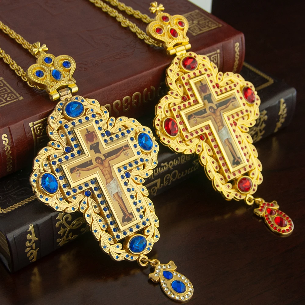 Cross Pendant Necklace Gold - Kalung Salib Dada Uskup Ortodoks HTISOK,