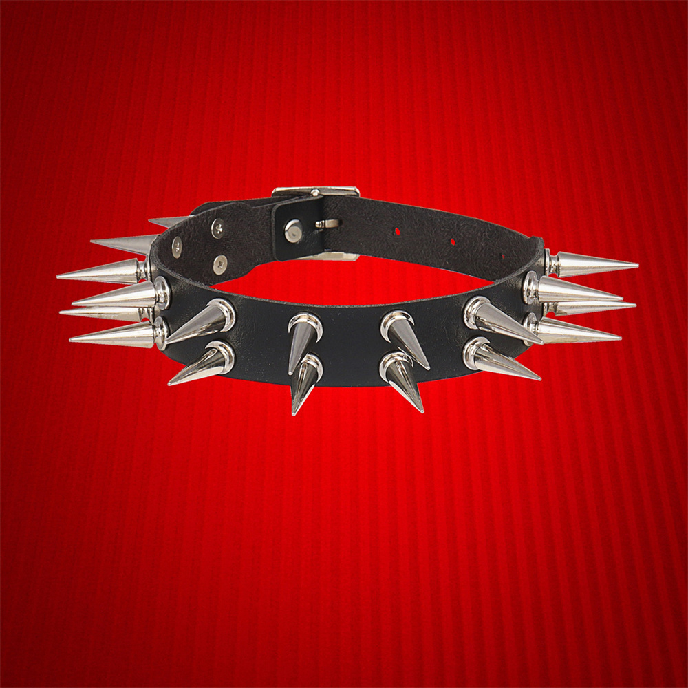Goth Punk Spike Choker - Kalung Choker Berduri Panjang untuk Wanita