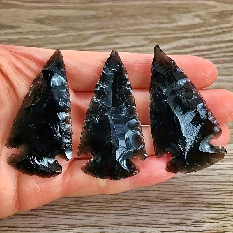 Crystal Pendant Necklace Natural Stone - 1 Liontin Panah Obsidian - Liontin