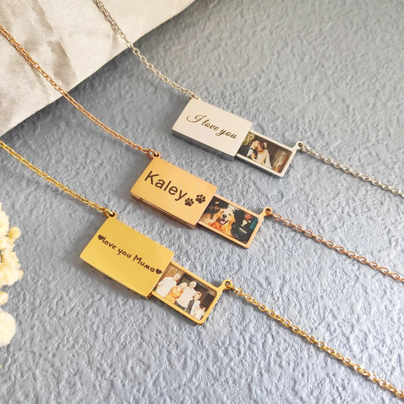 Heart Locket Necklace Photo - Kalung Liontin Foto Stainless Steel yang