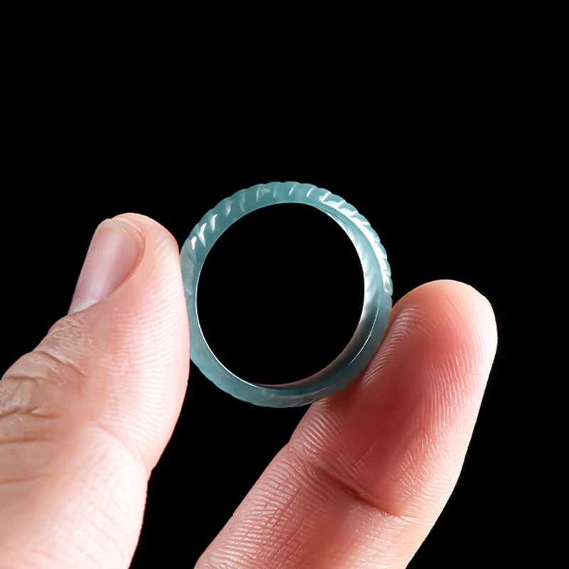 Rings - Cincin Giok Burma Asli Biru Mewah,