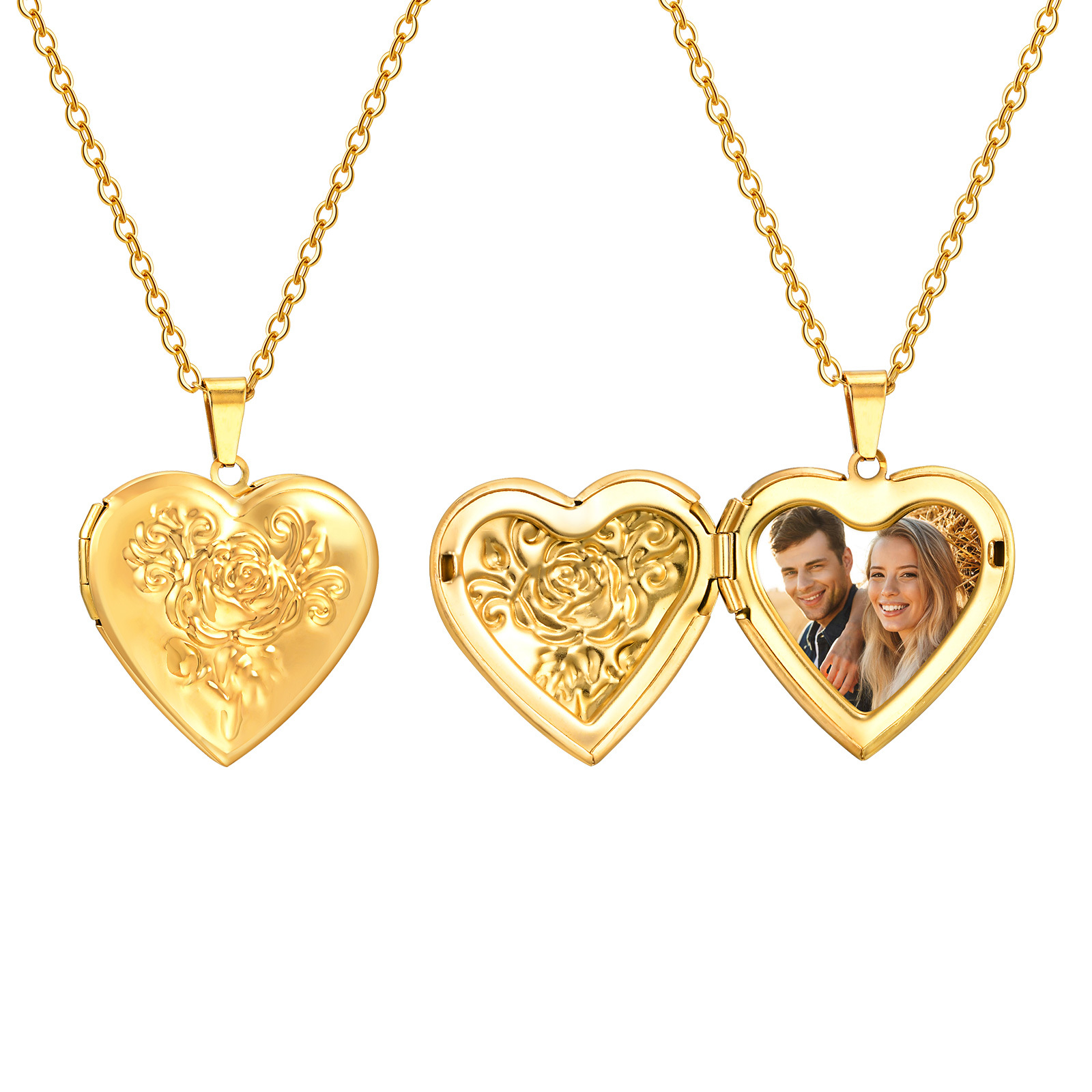 Custom Name Necklace Stainless Steel - Kalung liontin hati pribadi wanita, perhiasan