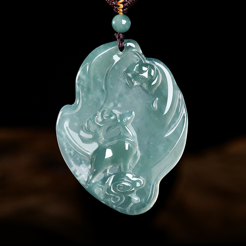 Necklaces - Kalung Liontin Rusa Sika Biru Zamrud
