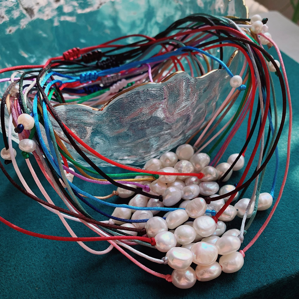 Pearl Choker Necklace Vintage - 9-10Mm Kalung Pesona Mutiara Barok Kalung