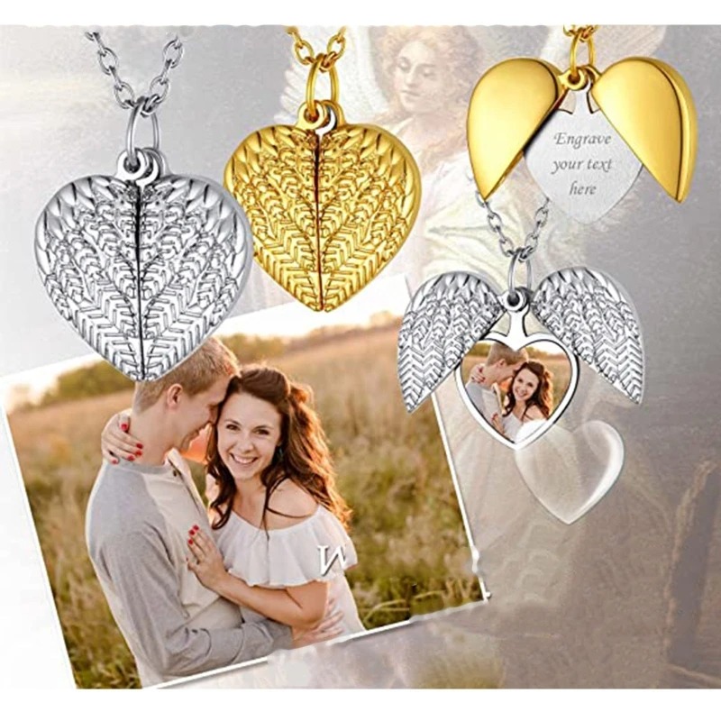 Heart Locket Necklace Photo - Kalung Liontin Foto Kustom Bentuk Hati