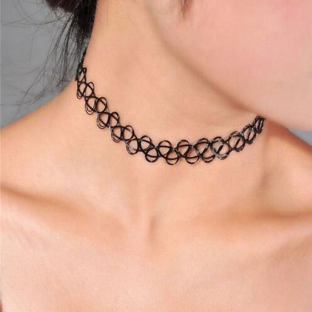 Pearl Choker Necklace Vintage - Kalung Multi Warna kepang benang ikan
