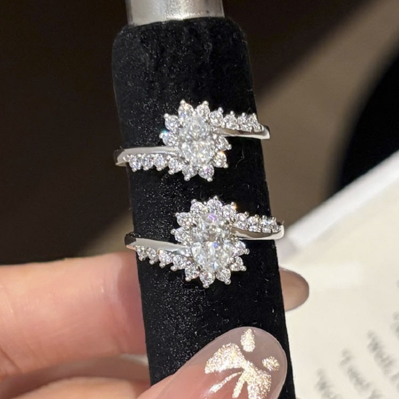 Moissanite Engagement Ring 1 Carat - Apaison Cincin Pernikahan Wanita Moissanite Mewah
