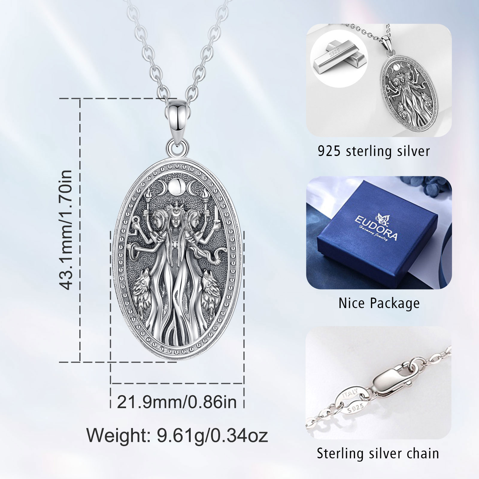 Eudora 925 perak murni tiga bu - 925 Sterling Silver Chain Necklace Men ulasan dan harga