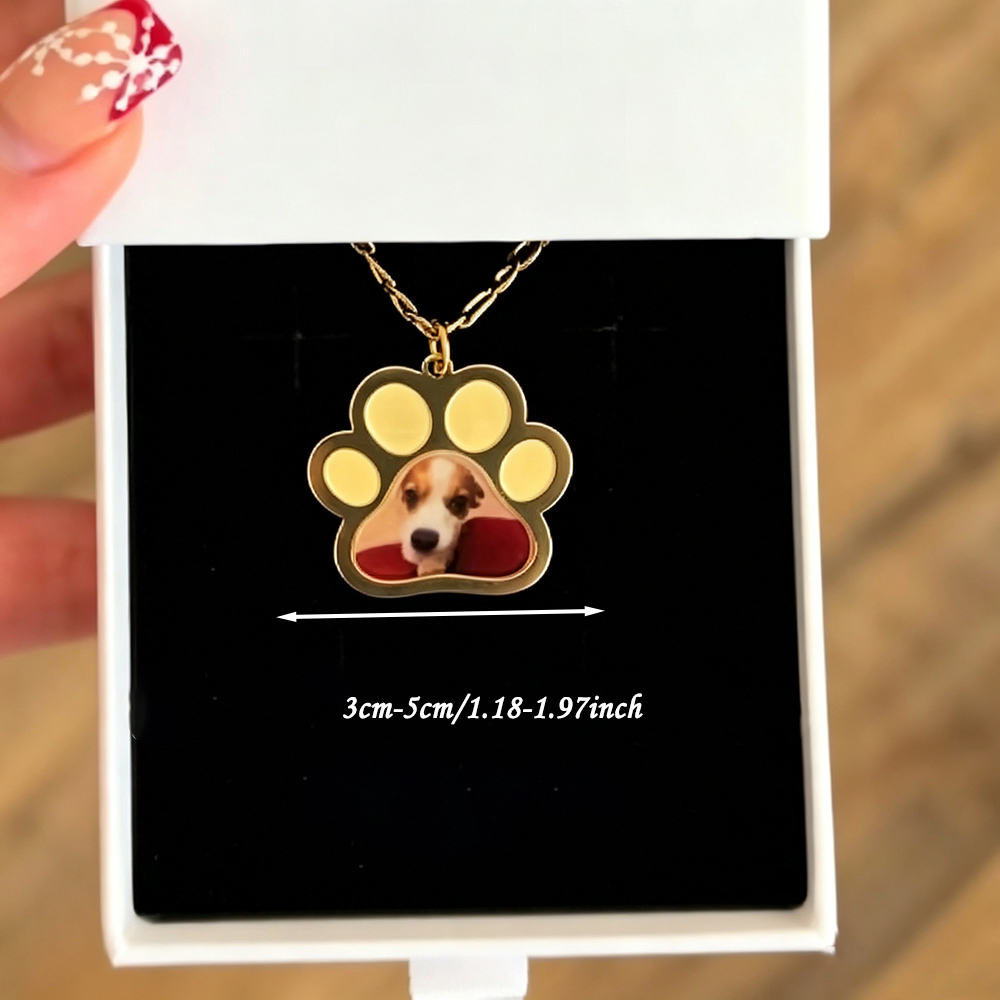 Kalung Foto Cetak Warna Cakar  - Custom Name Necklace Stainless Steel ulasan dan harga