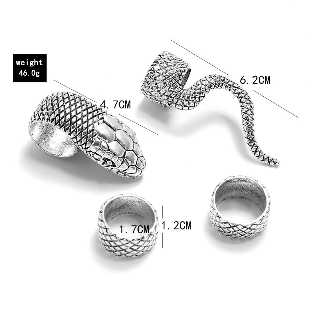 KMVEXO 4 Buah/Set Set Cincin M - Vintage Punk Knuckle Rings Set ulasan dan harga