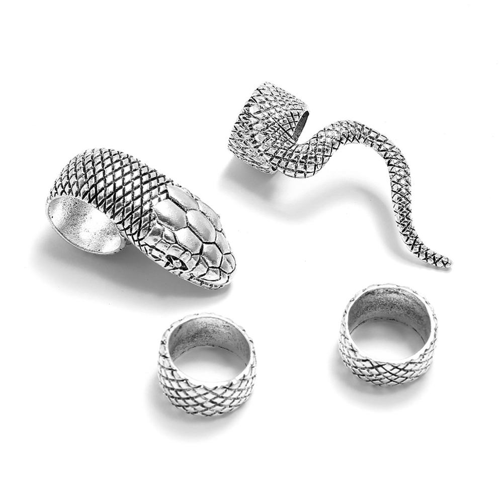 KMVEXO 4 Buah/Set Set Cincin M - Vintage Punk Knuckle Rings Set ulasan dan harga