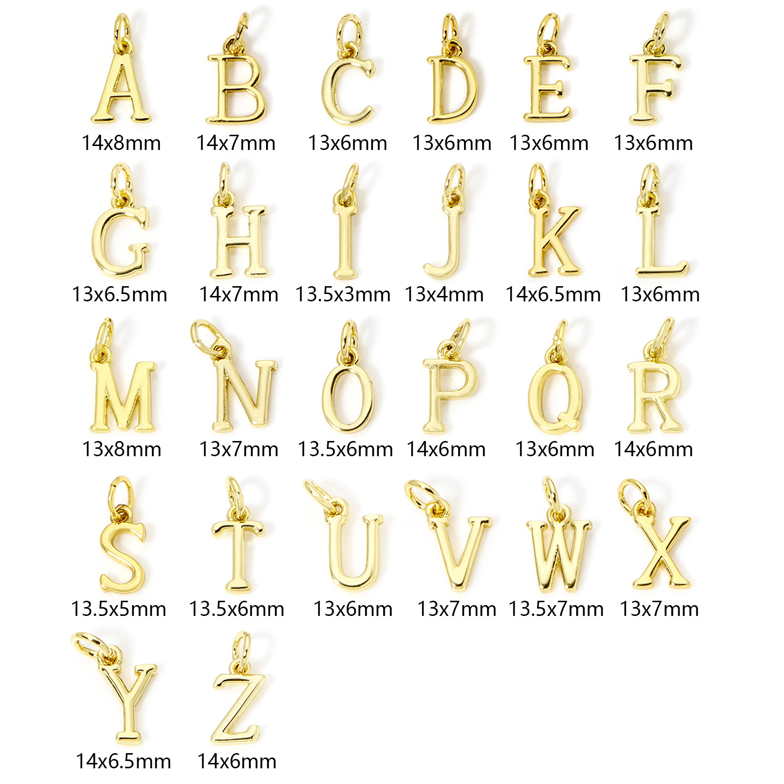 5 buah jimat kuningan 18K alfa - Initial Letter Necklace 18K Gold ulasan dan harga