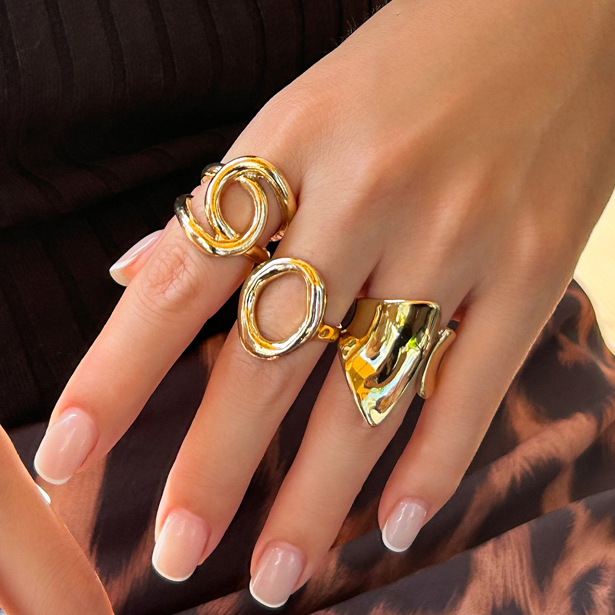DIEZI cincin geometris Hollow  - Vintage Punk Knuckle Rings Set ulasan dan harga