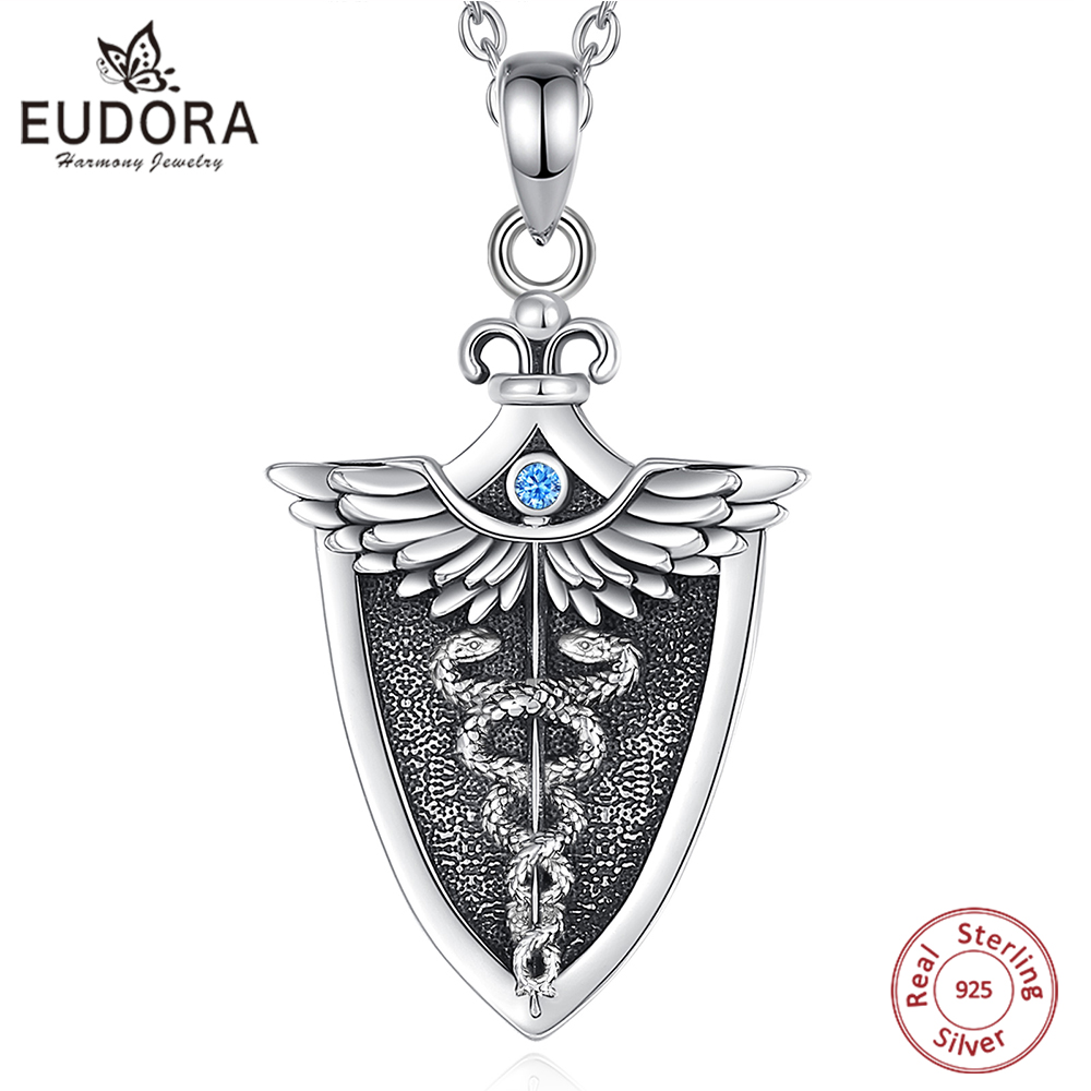 Eudora kalung Caduceus perak m - 925 Sterling Silver Chain Necklace Men ulasan dan harga
