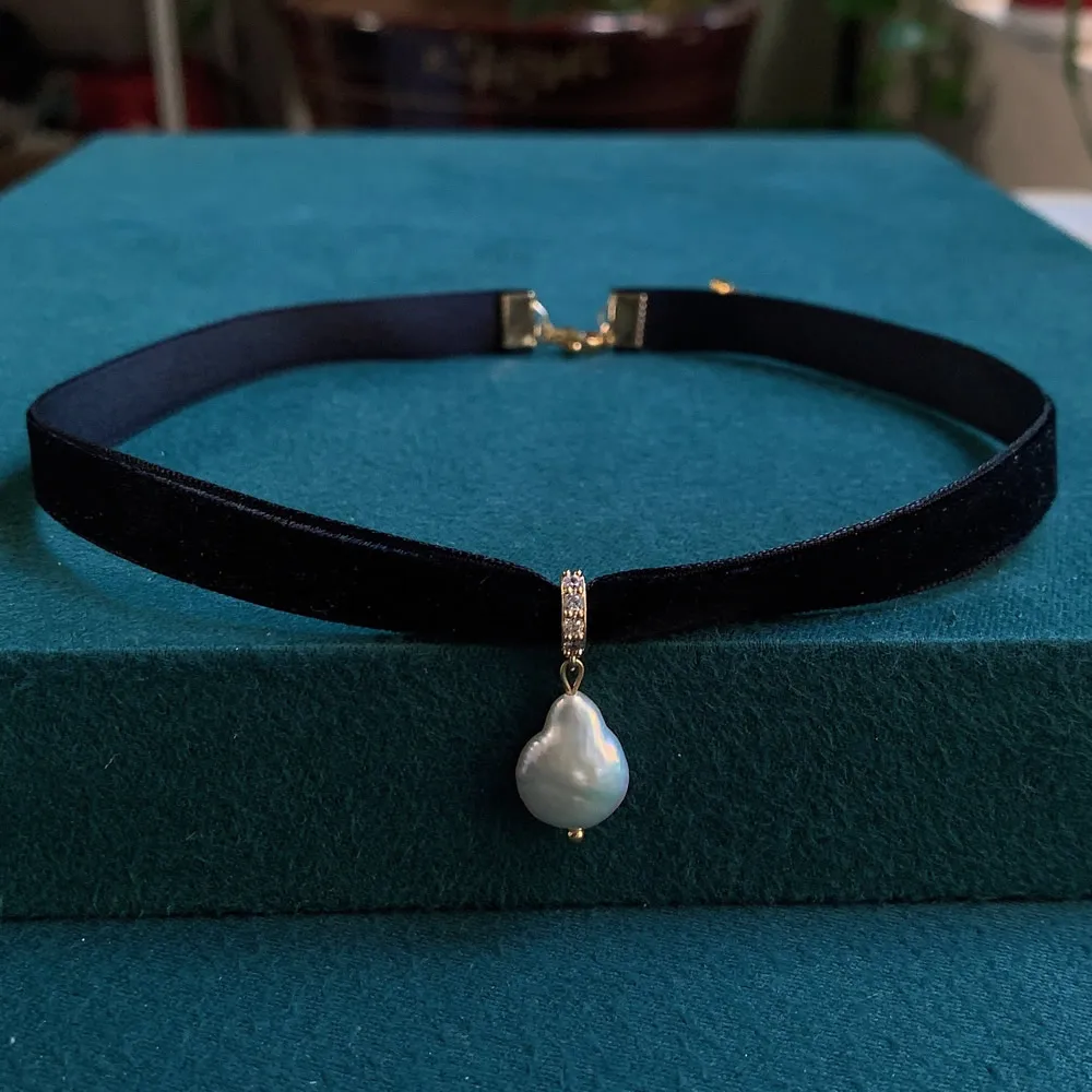 Kalung kerah pendek jimat muti - Pearl Choker Necklace Vintage ulasan dan harga