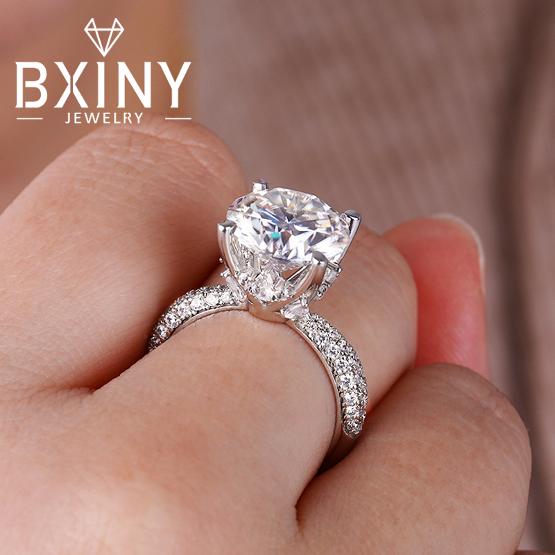 BXINY D Warna 5CT Moissanite C - Moissanite Engagement Ring 1 Carat ulasan dan harga