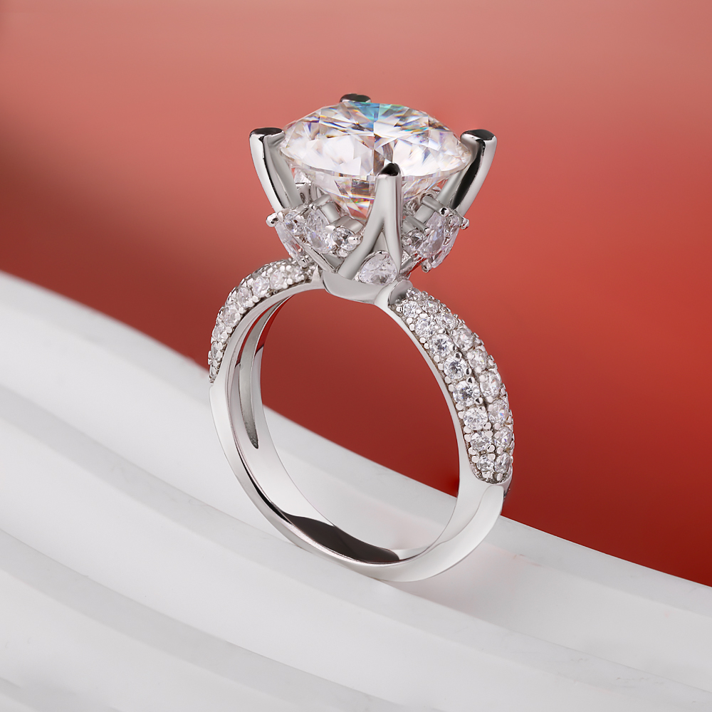 BXINY D Warna 5CT Moissanite C - Moissanite Engagement Ring 1 Carat ulasan dan harga