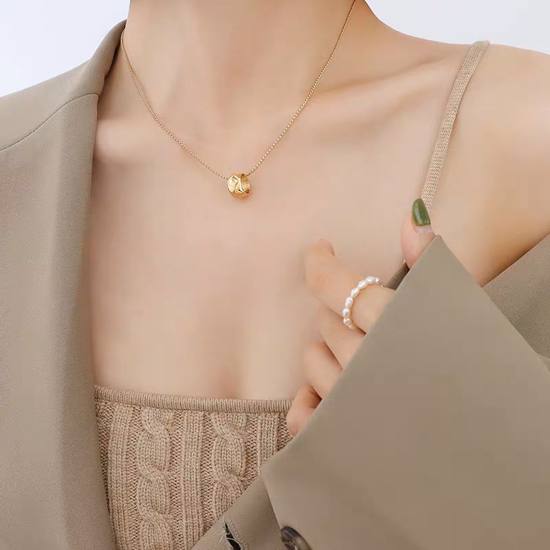 Kalung liontin manik-manik bul - Cross Pendant Necklace Gold ulasan dan harga