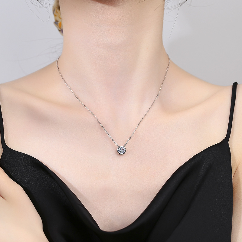 Kalung Liontin Moissanite Beze - 925 Sterling Silver Chain Necklace Men ulasan dan harga