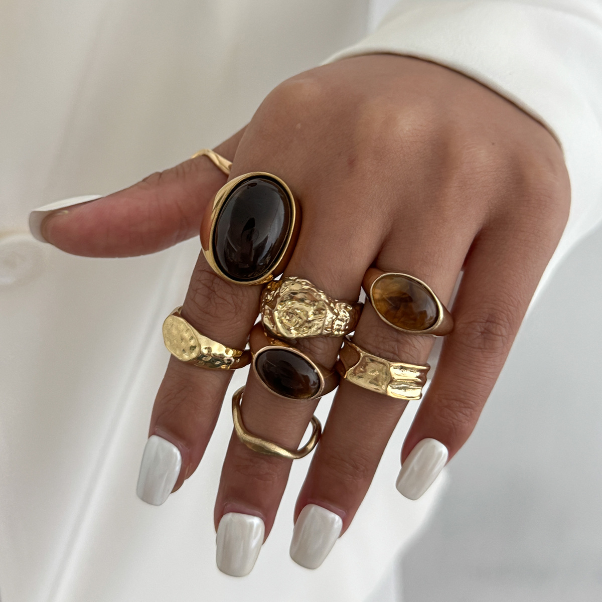 8Pcs/Set Cincin Jari Logam Vin - Vintage Punk Knuckle Rings Set ulasan dan harga