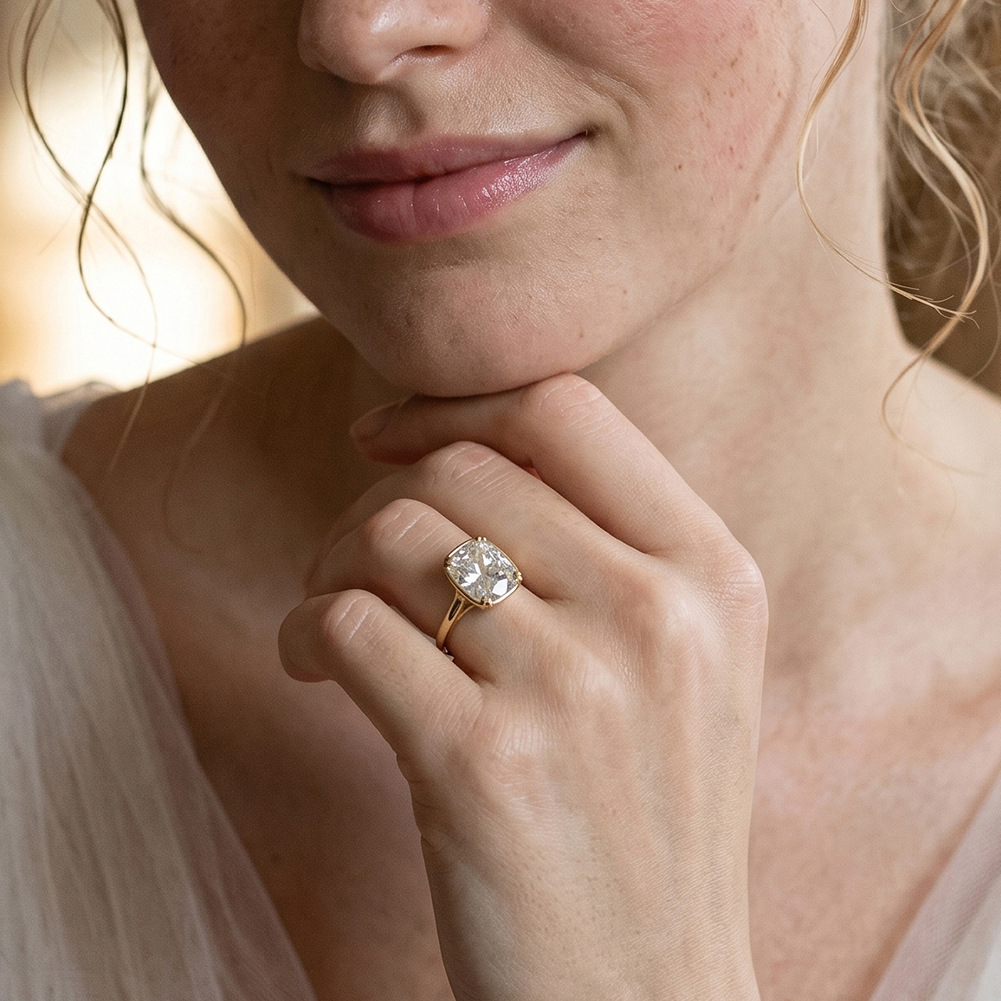 Cincin Moissanite Perak Sterli - Moissanite Engagement Ring 1 Carat ulasan dan harga