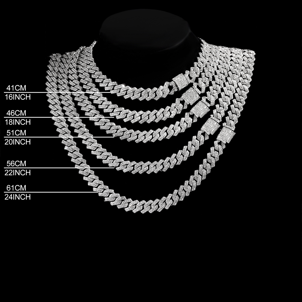 14mm Iced Out Prong rantai Kub - Cuban Link Chain 12Mm ulasan dan harga