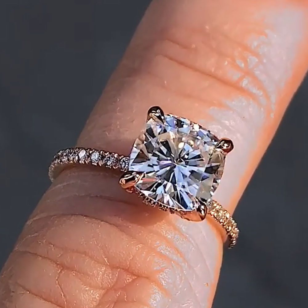 Cincin Pernikahan Wanita Emas  - Moissanite Engagement Ring 1 Carat ulasan dan harga