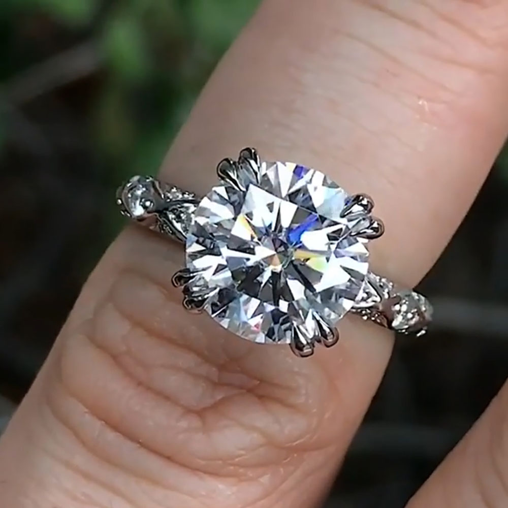 Cincin Pernikahan Wanita Plati - Moissanite Engagement Ring 1 Carat ulasan dan harga