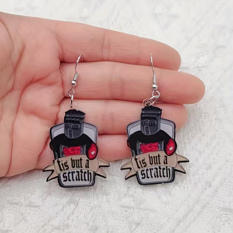 10 buah anting akrilik hitam p - Earrings ulasan dan harga