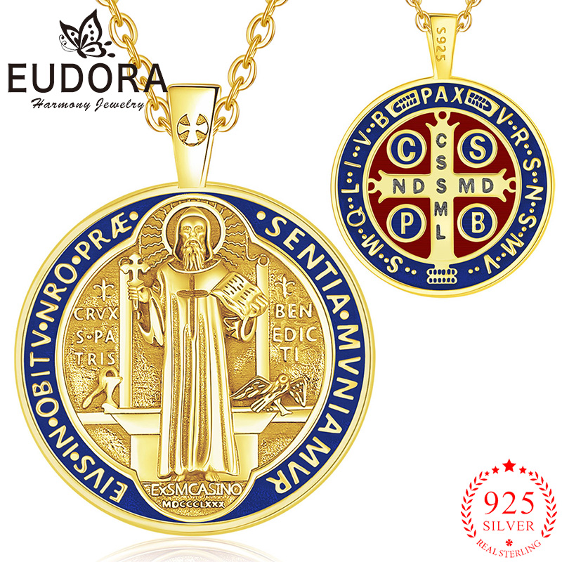 Eudora 925 Perak Murni Kalung  - Cross Pendant Necklace Gold ulasan dan harga