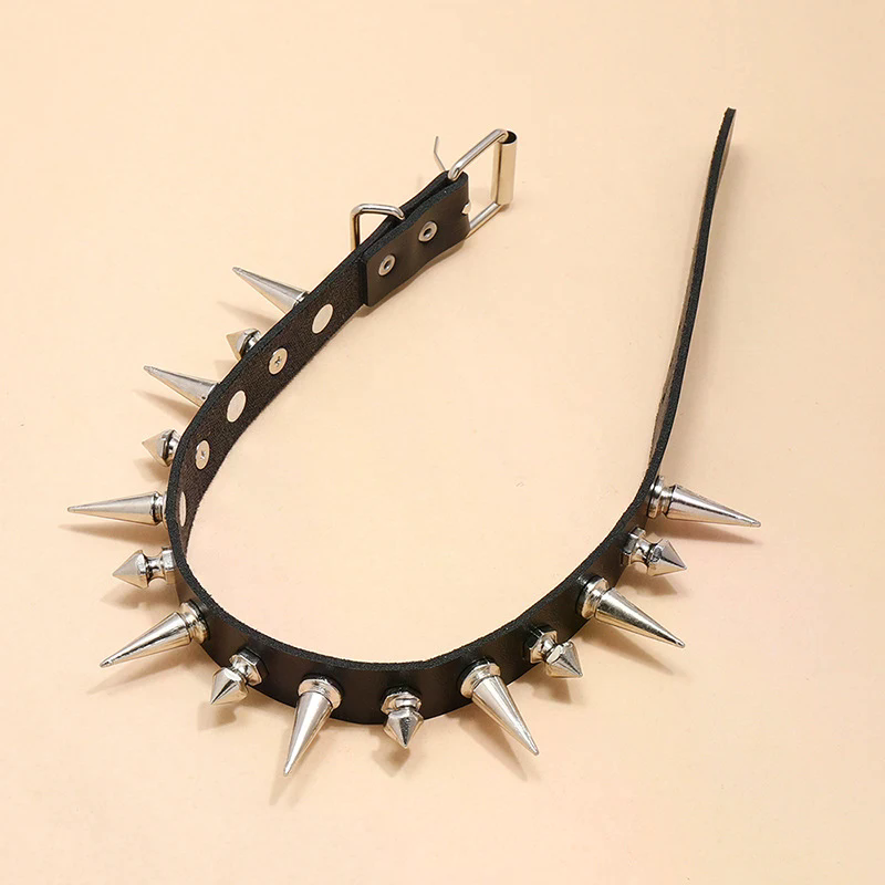 Kalung Choker Runcing Panjang  - Goth Punk Spike Choker ulasan dan harga
