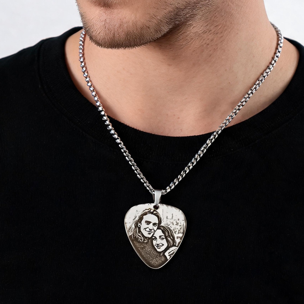 Kalung Liontin Foto Pasangan C - Custom Name Necklace Stainless Steel ulasan dan harga