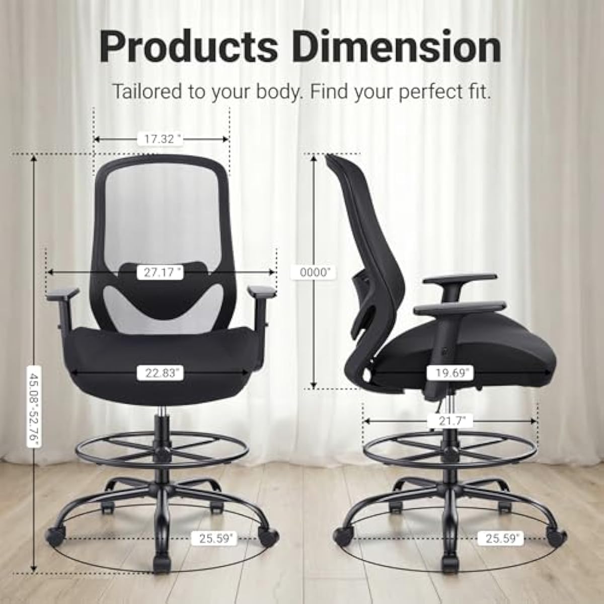 Kursi Gambar Ergonomis Tinggi  - Rings ulasan dan harga