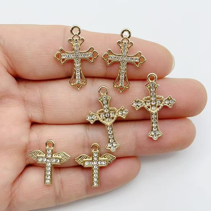 10pcs Liontin Salib Emas Berhi - Cross Pendant Necklace Gold ulasan dan harga