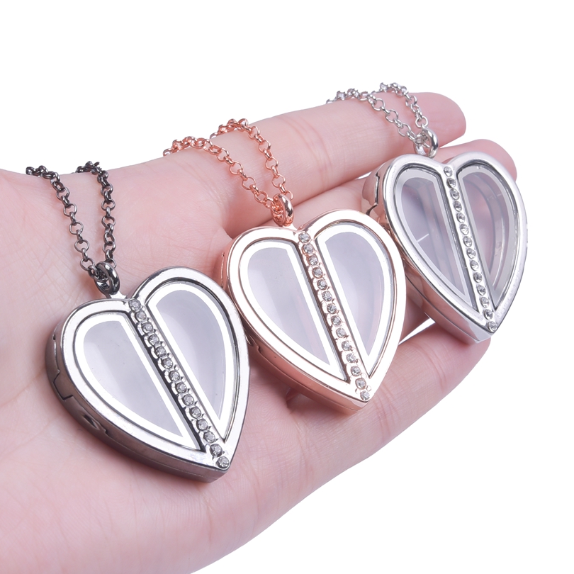 Kalung Liontin Hati Magnet unt - Heart Locket Necklace Photo ulasan dan harga
