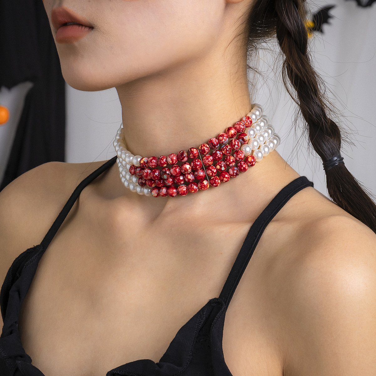Kalung liontin rumbai mutiara  - Pearl Choker Necklace Vintage ulasan dan harga