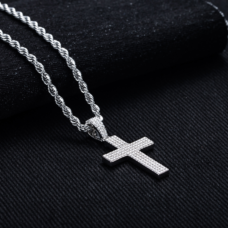 MossanRappr Moissanite Bling C - 925 Sterling Silver Chain Necklace Men ulasan dan harga