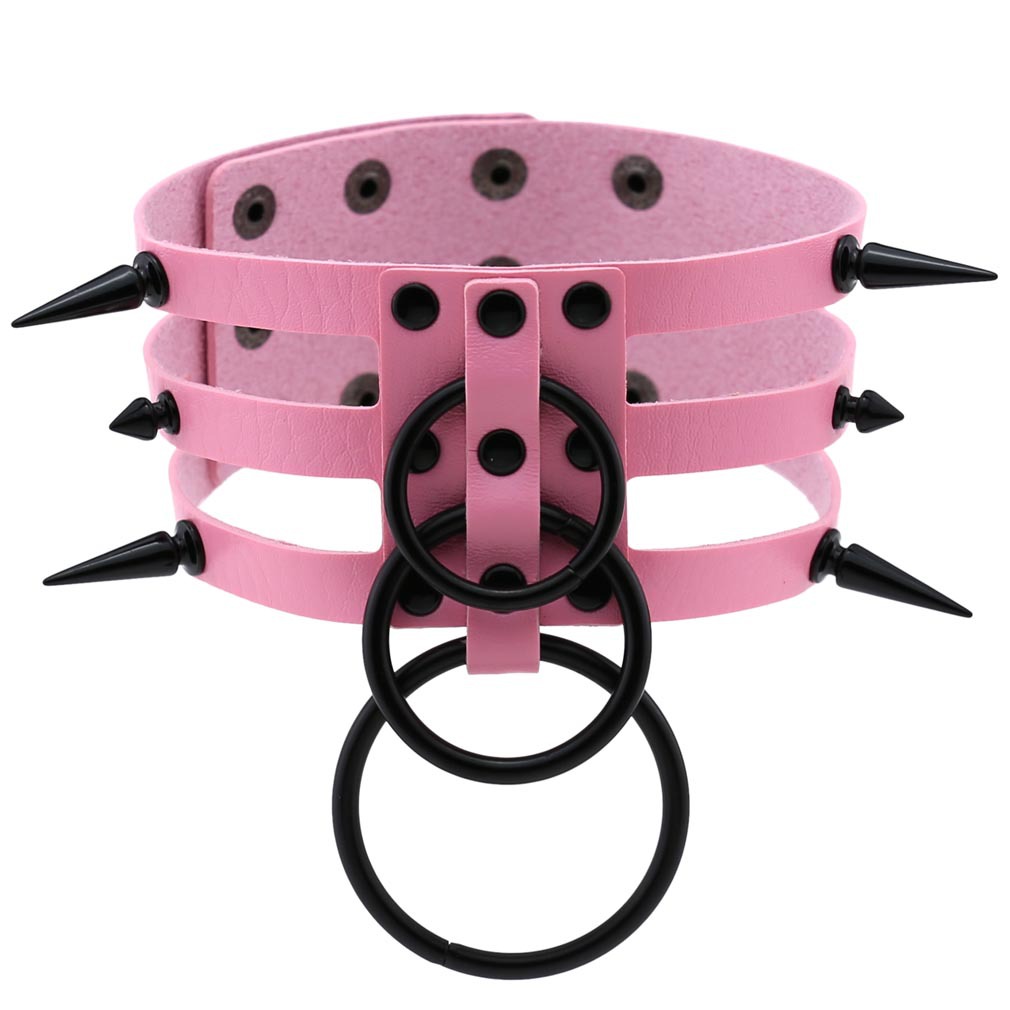 Kalung Choker Perbudakan Kulit - Goth Punk Spike Choker ulasan dan harga