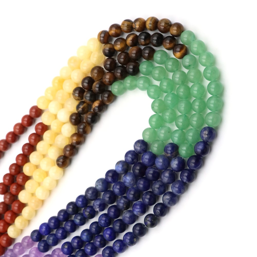 Manik-manik Kristal 7 Chakra A - Crystal Pendant Necklace Natural Stone ulasan dan harga