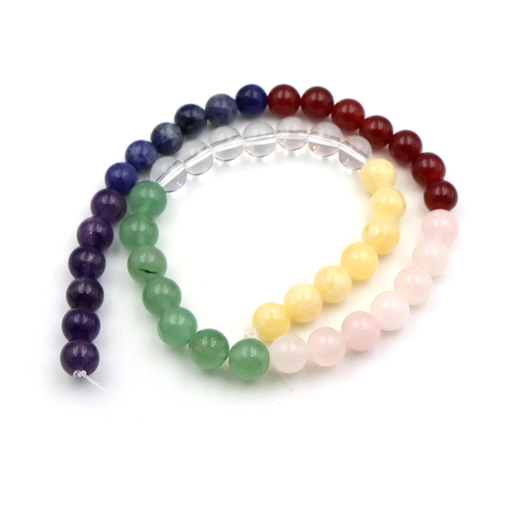 Manik-manik Kristal 7 Chakra A - Crystal Pendant Necklace Natural Stone ulasan dan harga