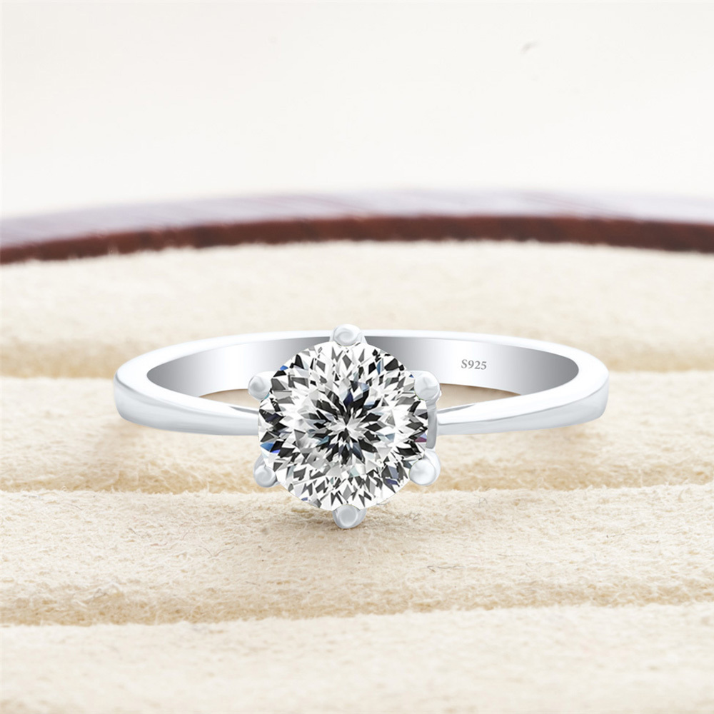JoyceJelly Cincin Moissanite E - Moissanite Engagement Ring 1 Carat ulasan dan harga