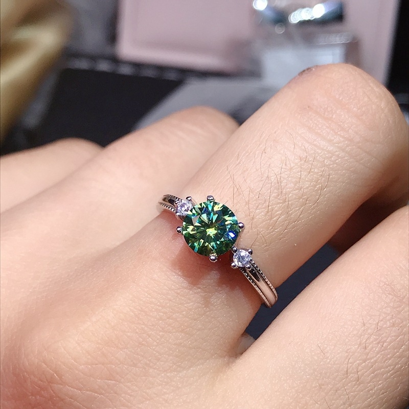 Cincin Morganite Berlian Buata - Moissanite Engagement Ring 1 Carat ulasan dan harga